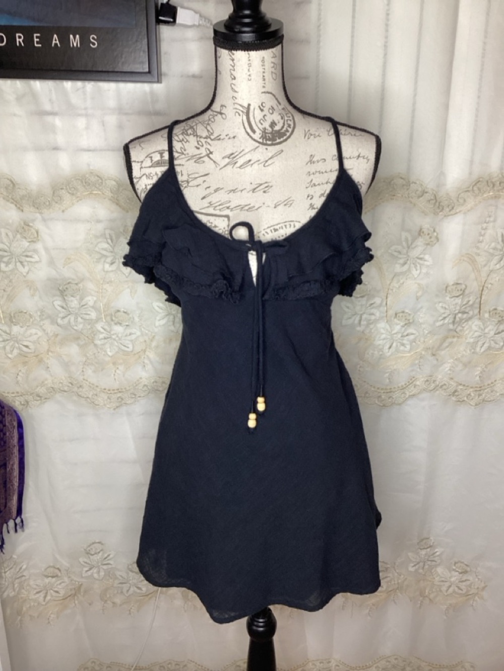 Free People Love Forever Mini Dress in Black Size Small NEW!